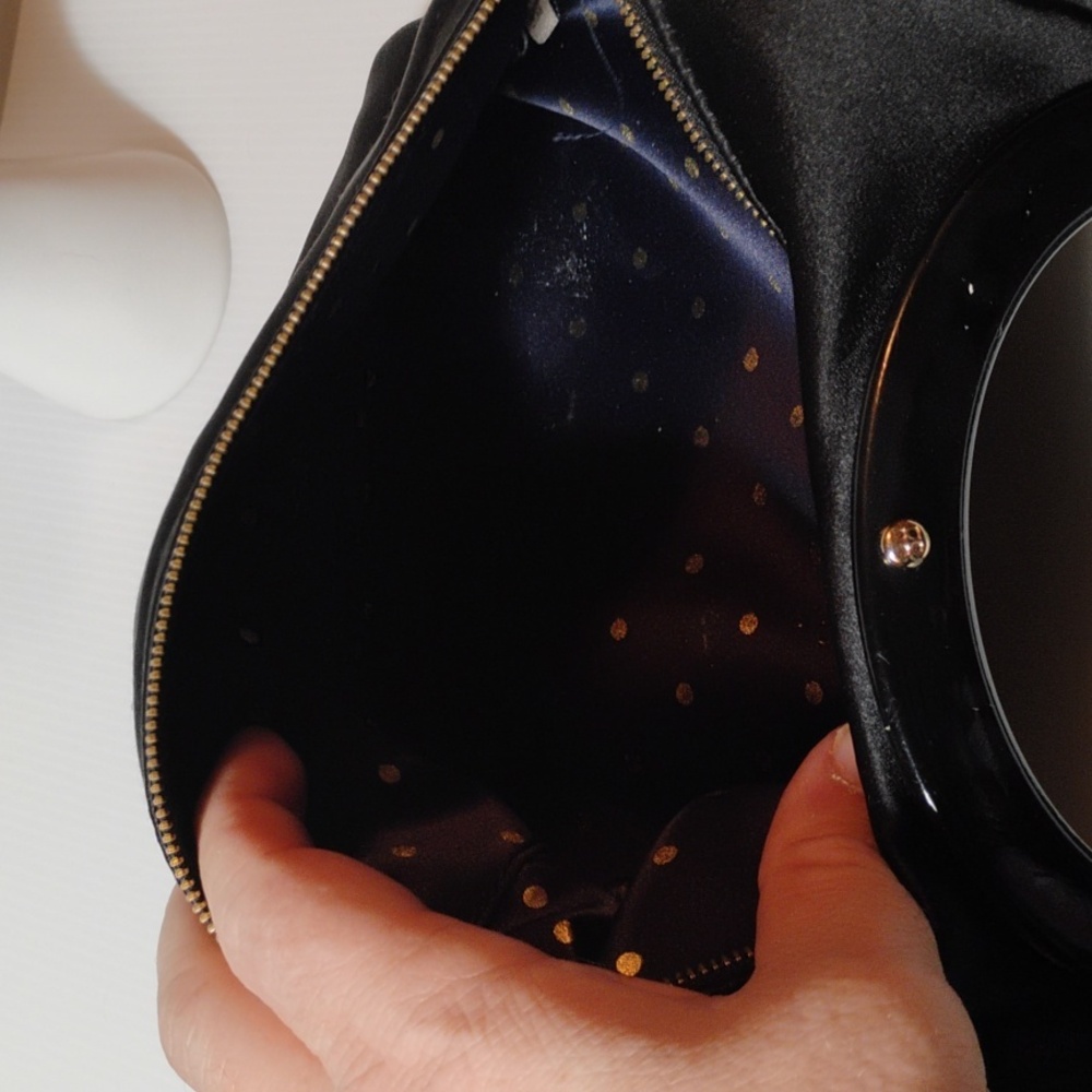 Kate Spade Black Satin Clutch with Oval Handle - Picture 7 of 9
